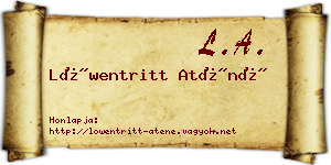 Löwentritt Aténé névjegykártya